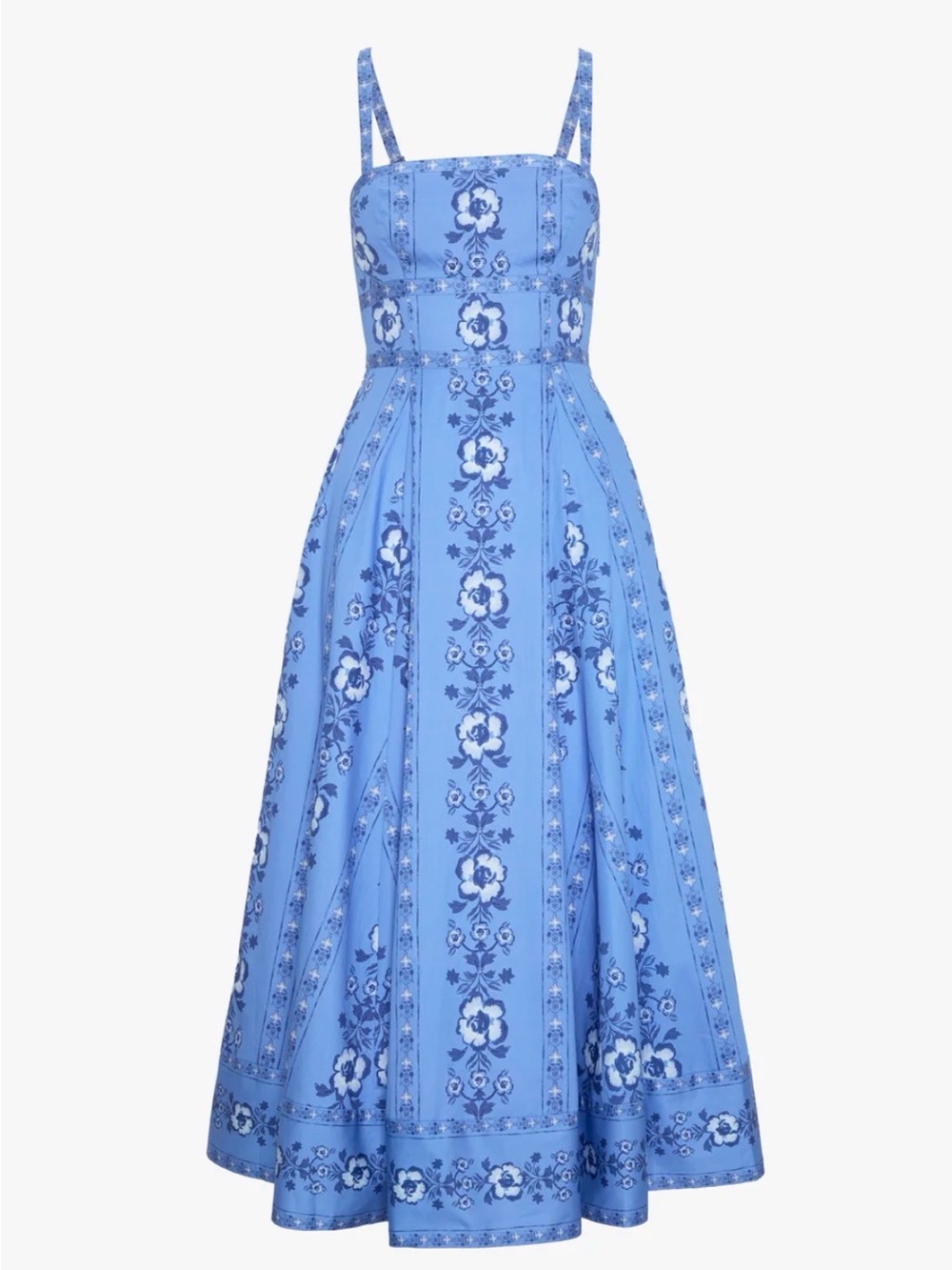 Hill House Margot Blue Floral Midi Dress